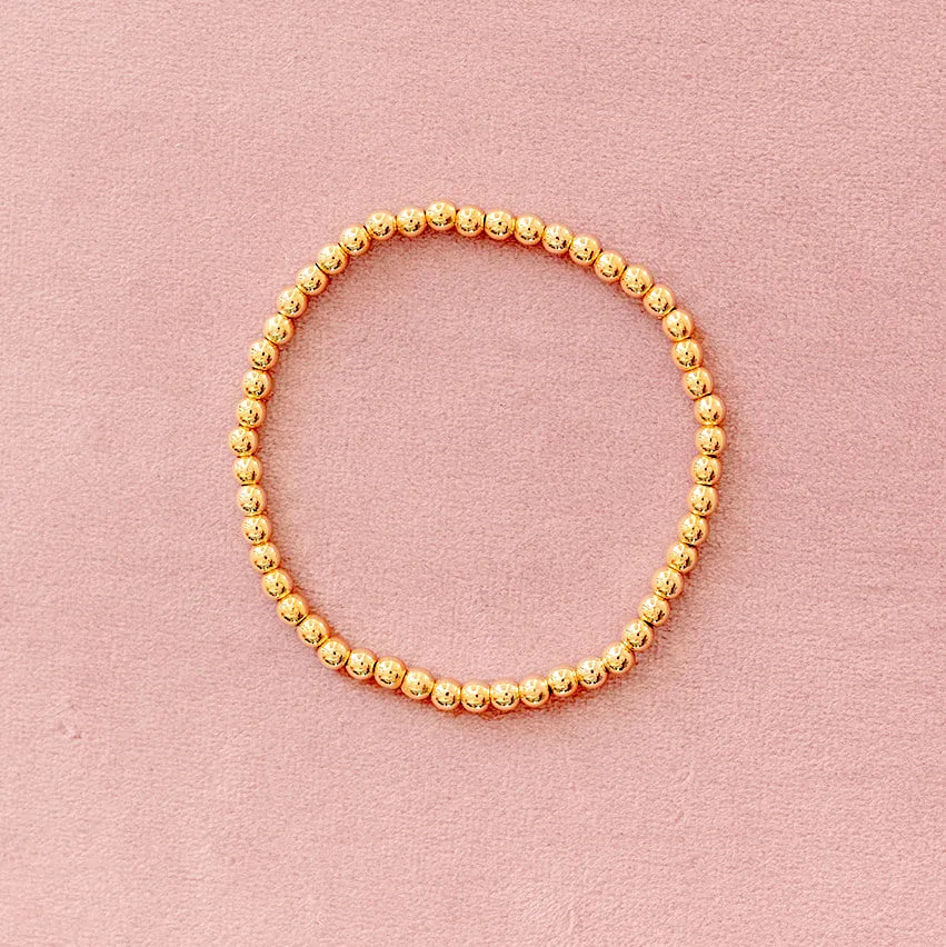 Gold Beaded Bracelet Trio