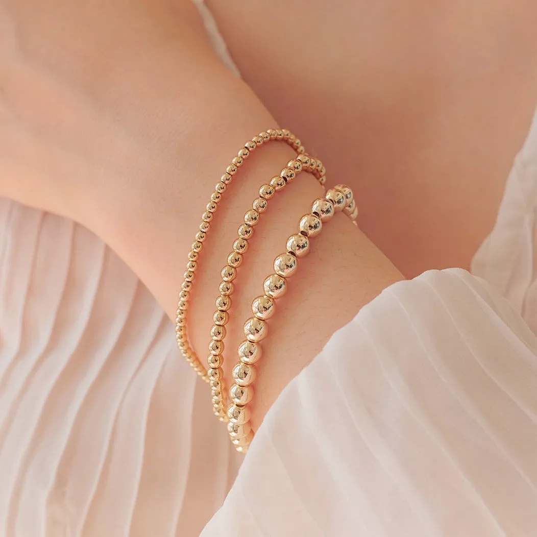 Gold Beaded Bracelet Trio