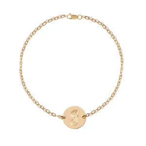 Gold Filled Disc Initial Bracelet/Anklet - 1 to 6 charms