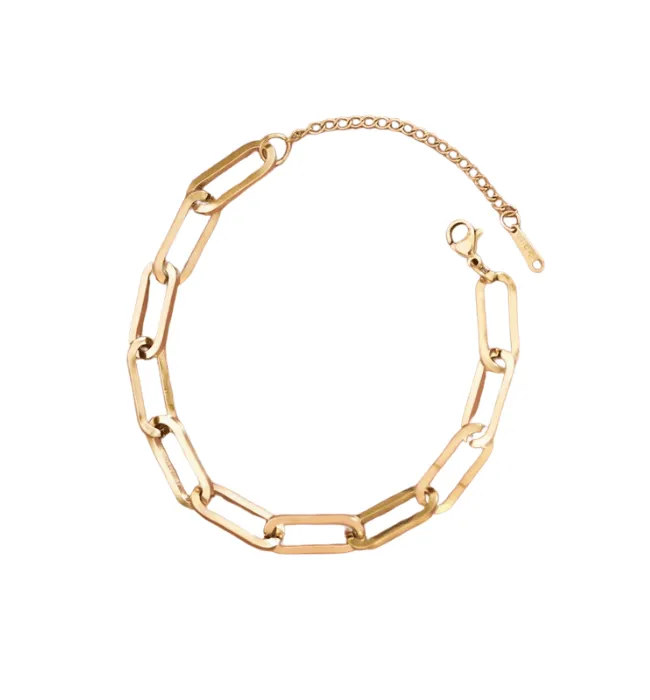 Gold Link 18K Non-Tarnish Stainless Steel Chain Bracelet