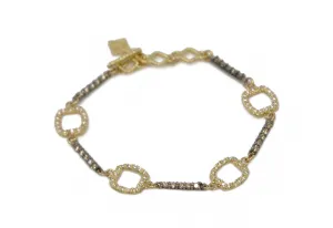 GOLD PAPERCLIP WITH DIAMOND BRACELET
