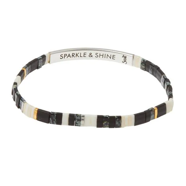 Good Karma Miyuki Bracelet - Sparkle & Shine // Raven/Silver