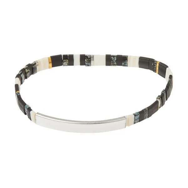 Good Karma Miyuki Bracelet - Sparkle & Shine // Raven/Silver
