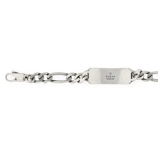 Gucci Silver Signature GG and Bee ID Bracelet