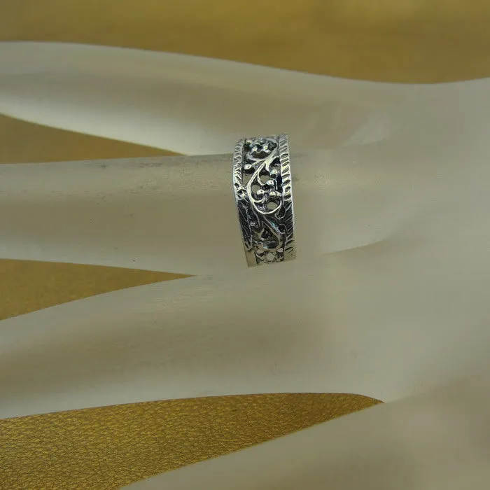 Hadar Designers Sterling Silver Filigree Ring 7.5,8 Delicate Handmade () Last