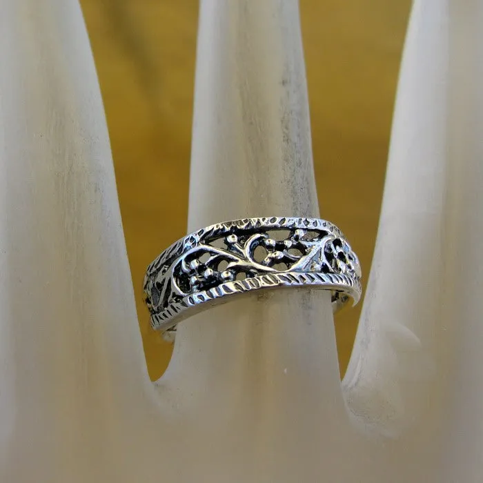 Hadar Designers Sterling Silver Filigree Ring 7.5,8 Delicate Handmade () Last