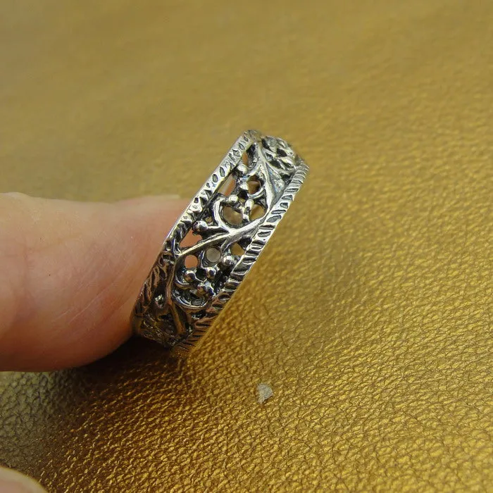 Hadar Designers Sterling Silver Filigree Ring 7.5,8 Delicate Handmade () Last