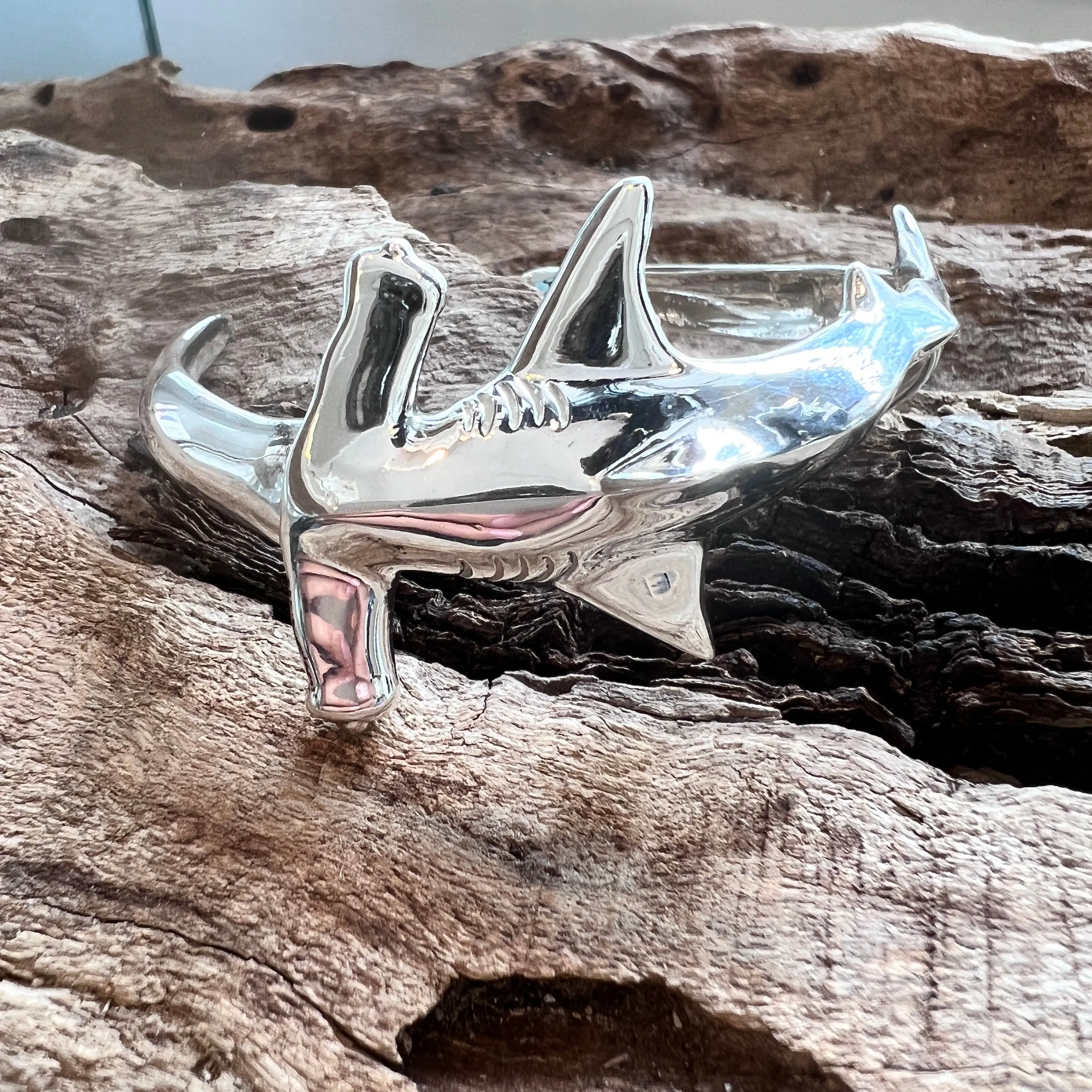 Hammerhead Shark Cuff Bracelet in Sterling Silver