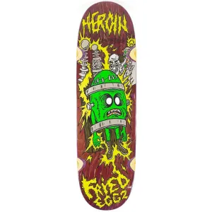 Heroin Skateboards Fried Egg 2 Shaped Skateboard Deck 8.9" (Various Wood Stains)