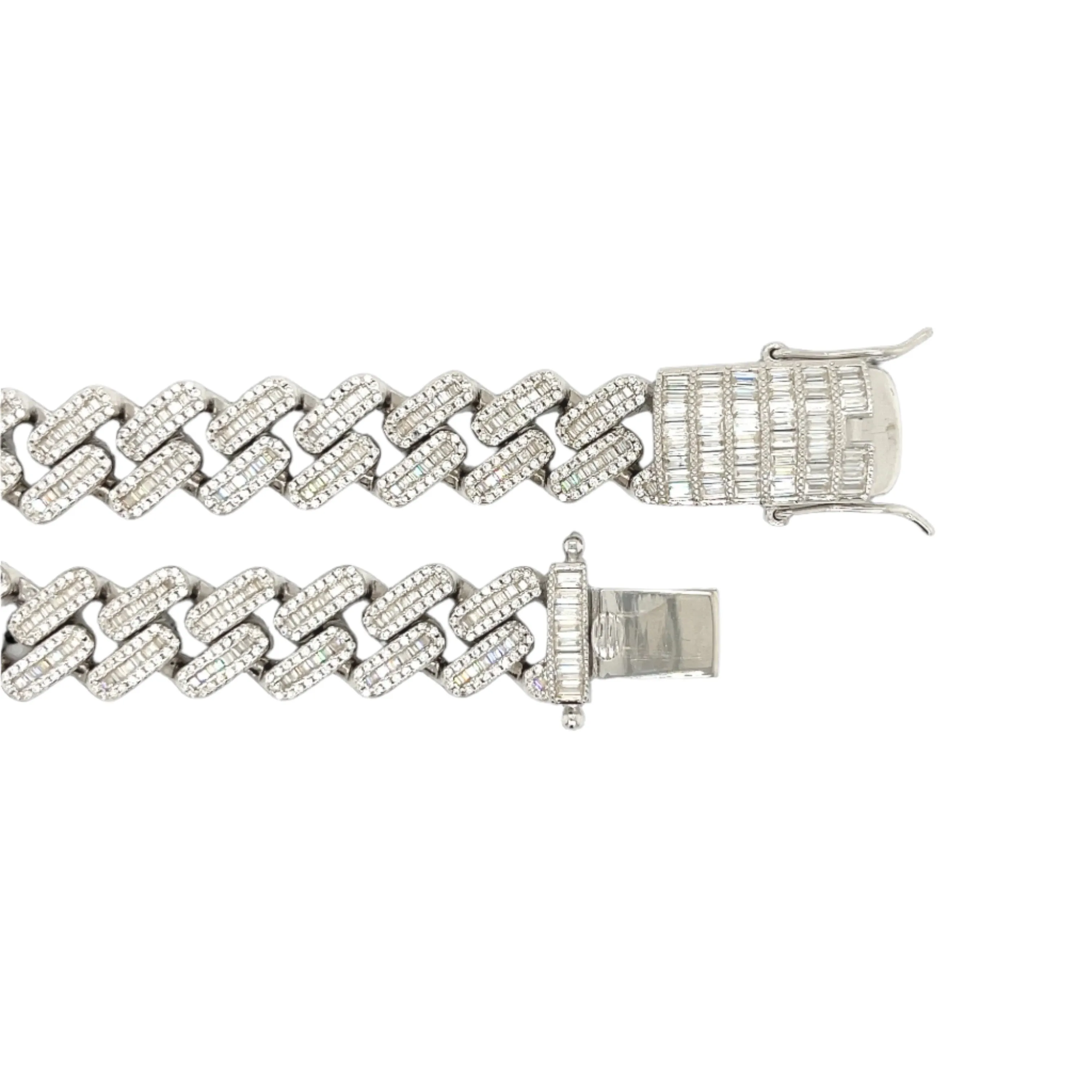 Ice Cold Sterling Silver Rhodium Cubic Zirconia 8.5" Bracelet – 12mm of Pure Shine - C304419