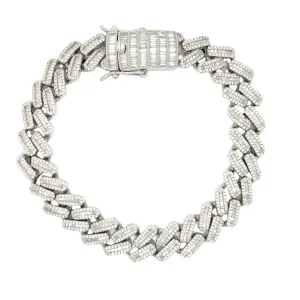 Ice Cold Sterling Silver Rhodium Cubic Zirconia 8.5" Bracelet – 12mm of Pure Shine - C304419