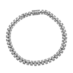 Iced-Out Round Bracelet (Silver)