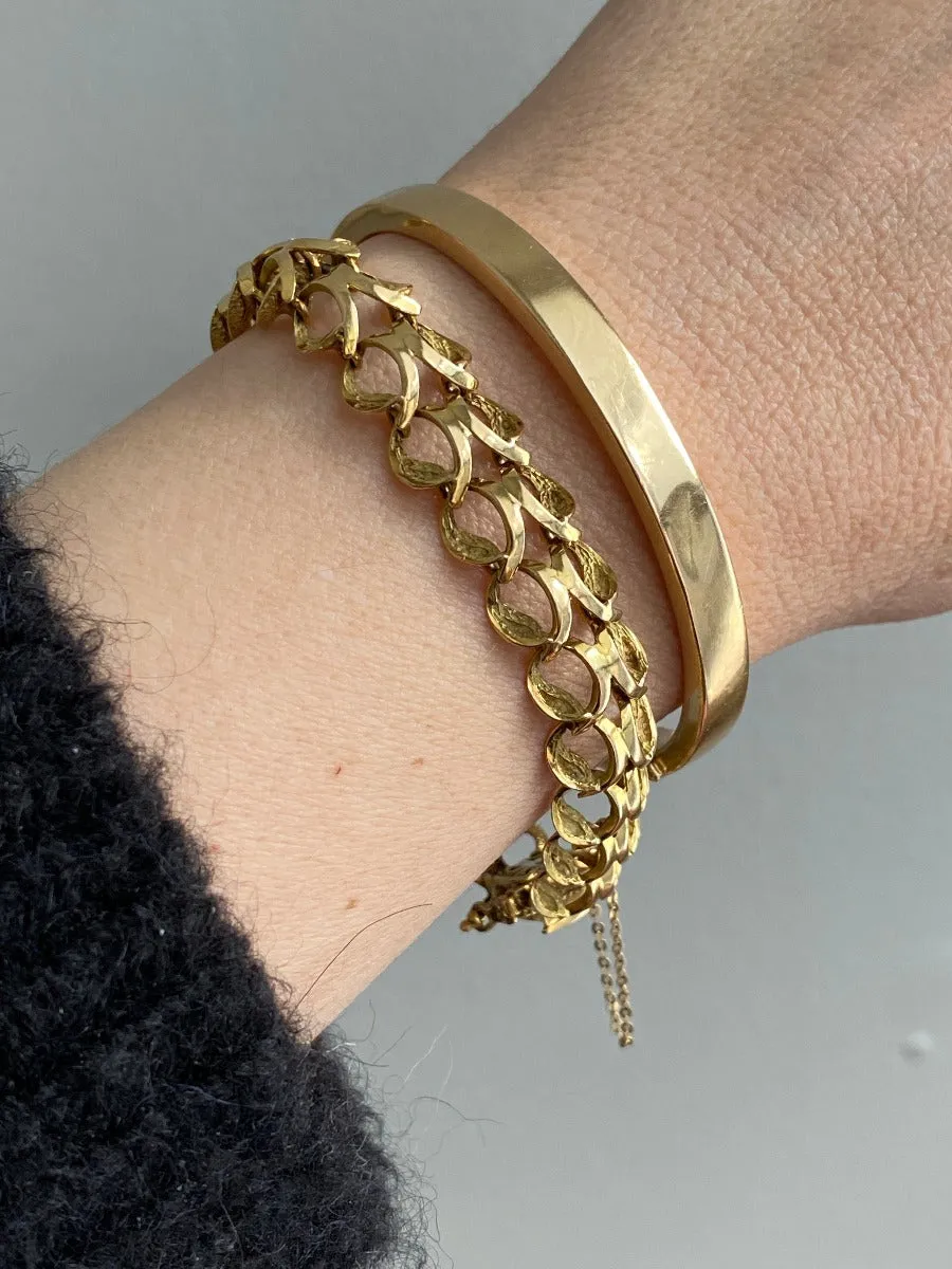 Incredible vintage fancy link 18k solid gold bracelet - size 7 inch