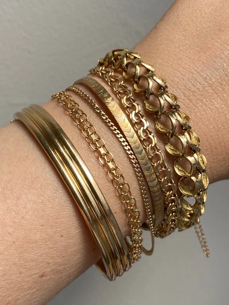 Incredible vintage fancy link 18k solid gold bracelet - size 7 inch