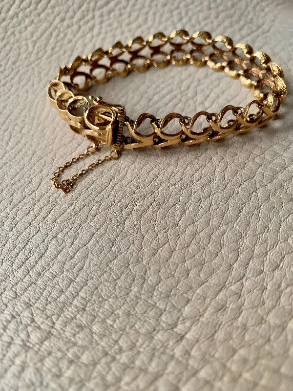 Incredible vintage fancy link 18k solid gold bracelet - size 7 inch