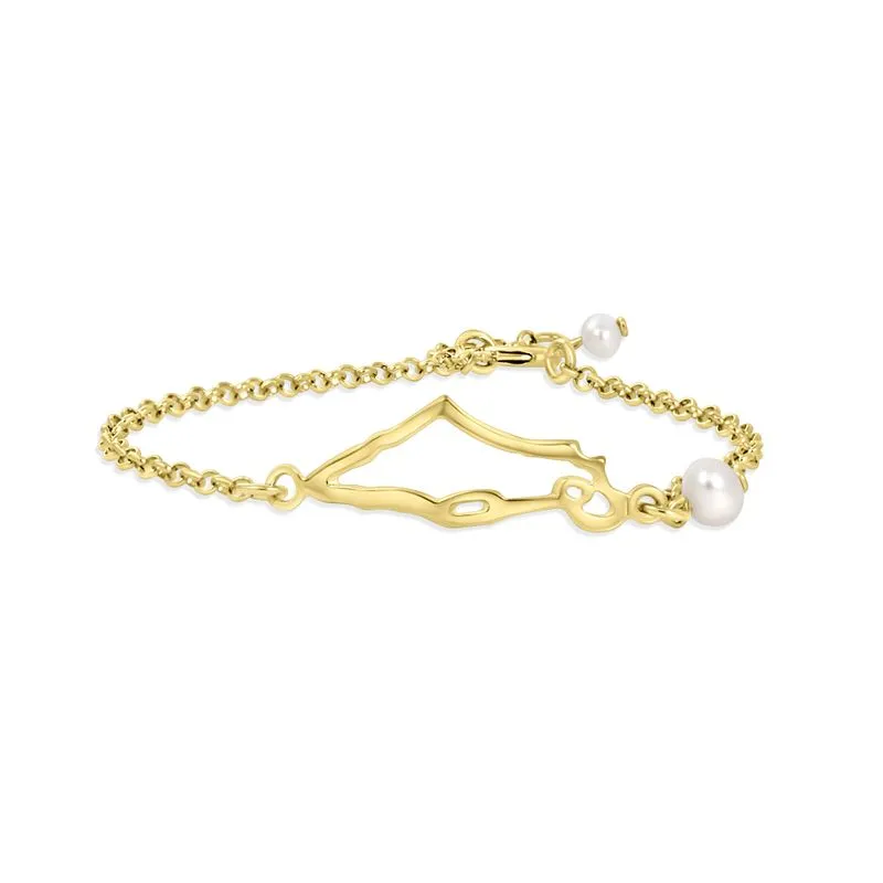 Israel Gold Plaited Bracelet with pearls