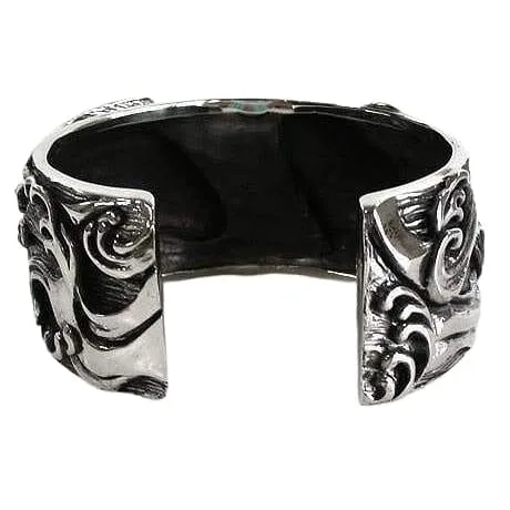 Japanese Carp Koi Fish Sterling Silver Cuff Bracelet