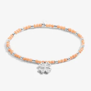 Joma Boho Beads Flower Orange & Silver Bracelet