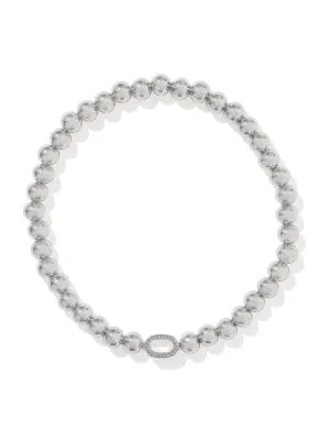 Kendra Scott Mini Elaina Stretch Bracelet - Silver & Ivory MOP