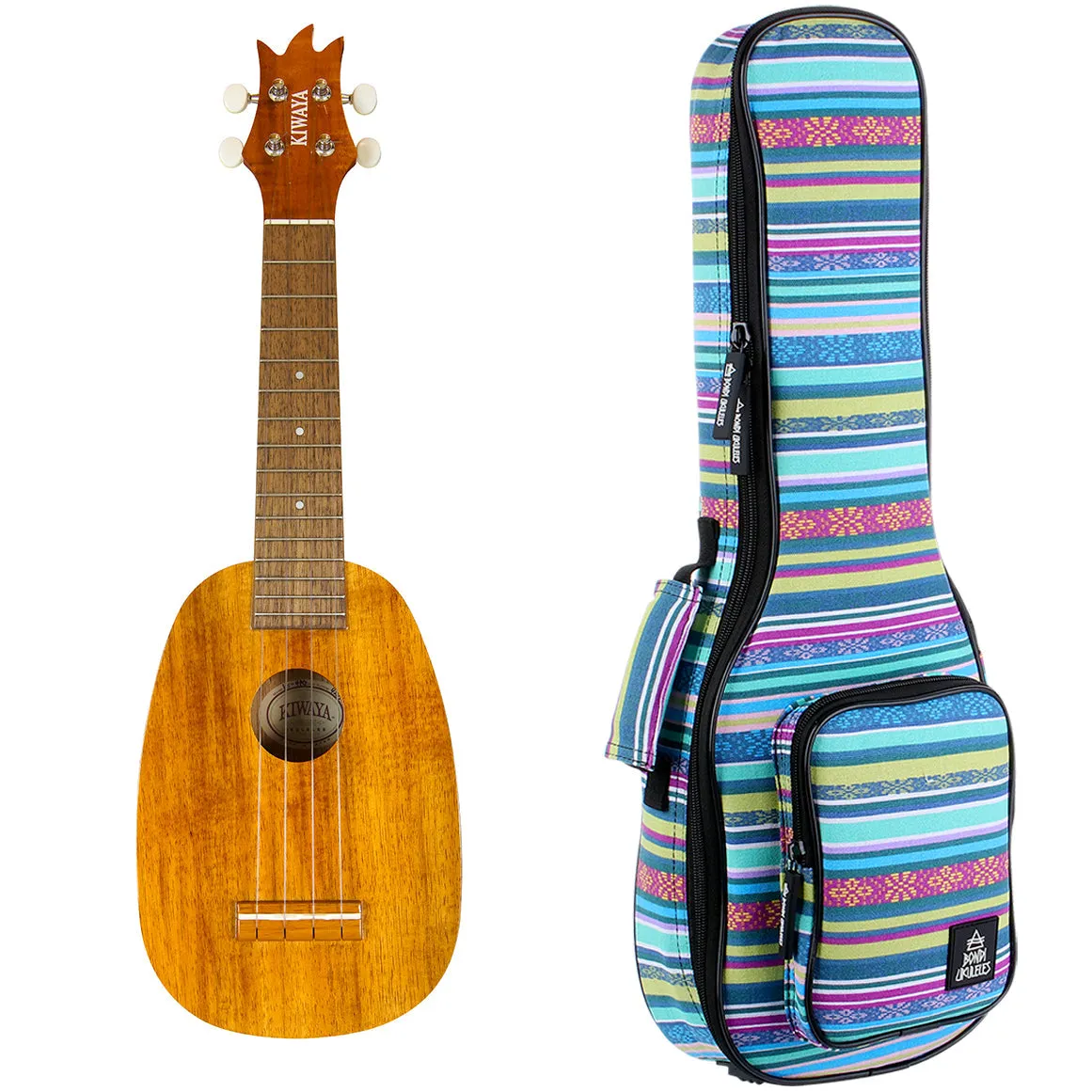Kiwaya Eco Series Hawaiian Koa Soprano Pineapple Ukulele KS-4PG