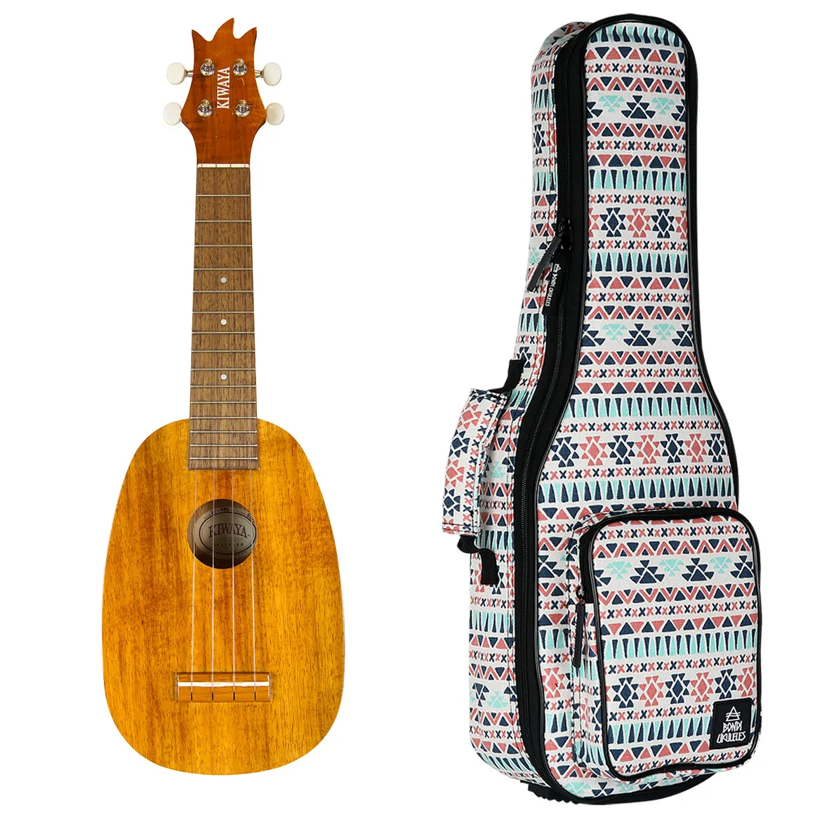 Kiwaya Eco Series Hawaiian Koa Soprano Pineapple Ukulele KS-4PG