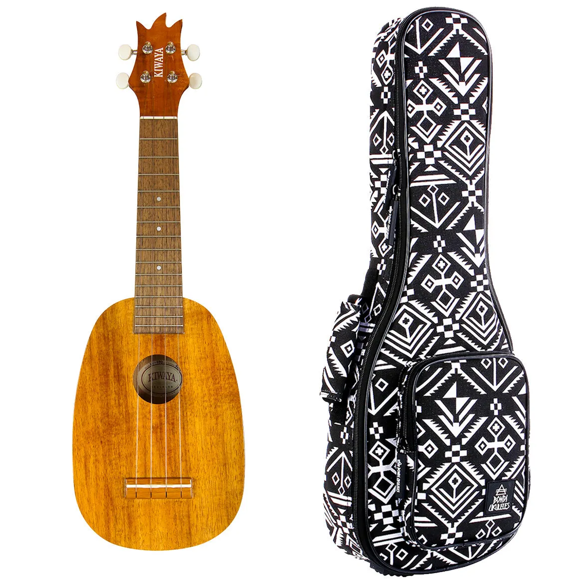 Kiwaya Eco Series Hawaiian Koa Soprano Pineapple Ukulele KS-4PG