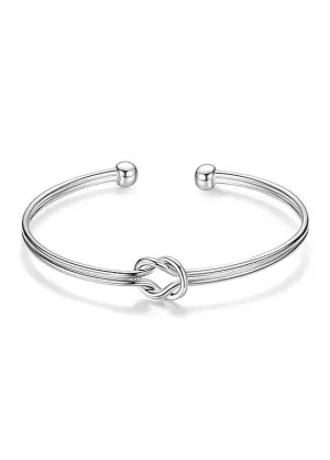 Knot Platinum Plated Cuff Bangle