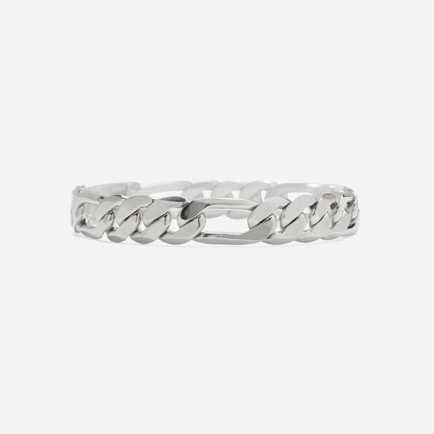 Large Figaro Bracelet in Silver