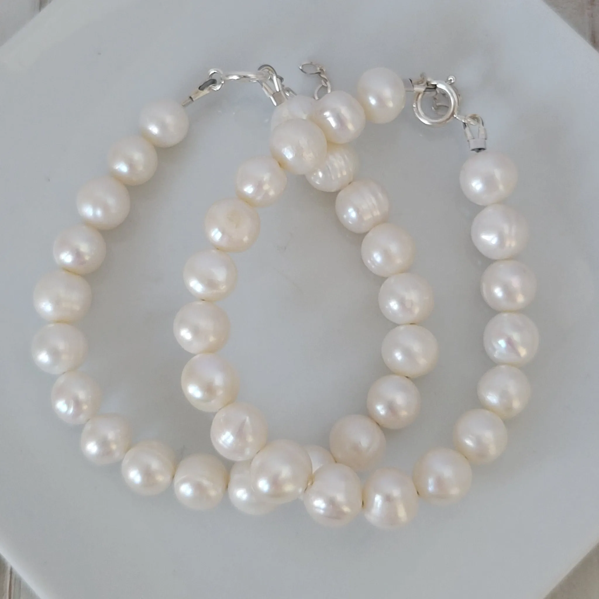 Large Freshwater Pearl Layering Bracelet - 8-10mm