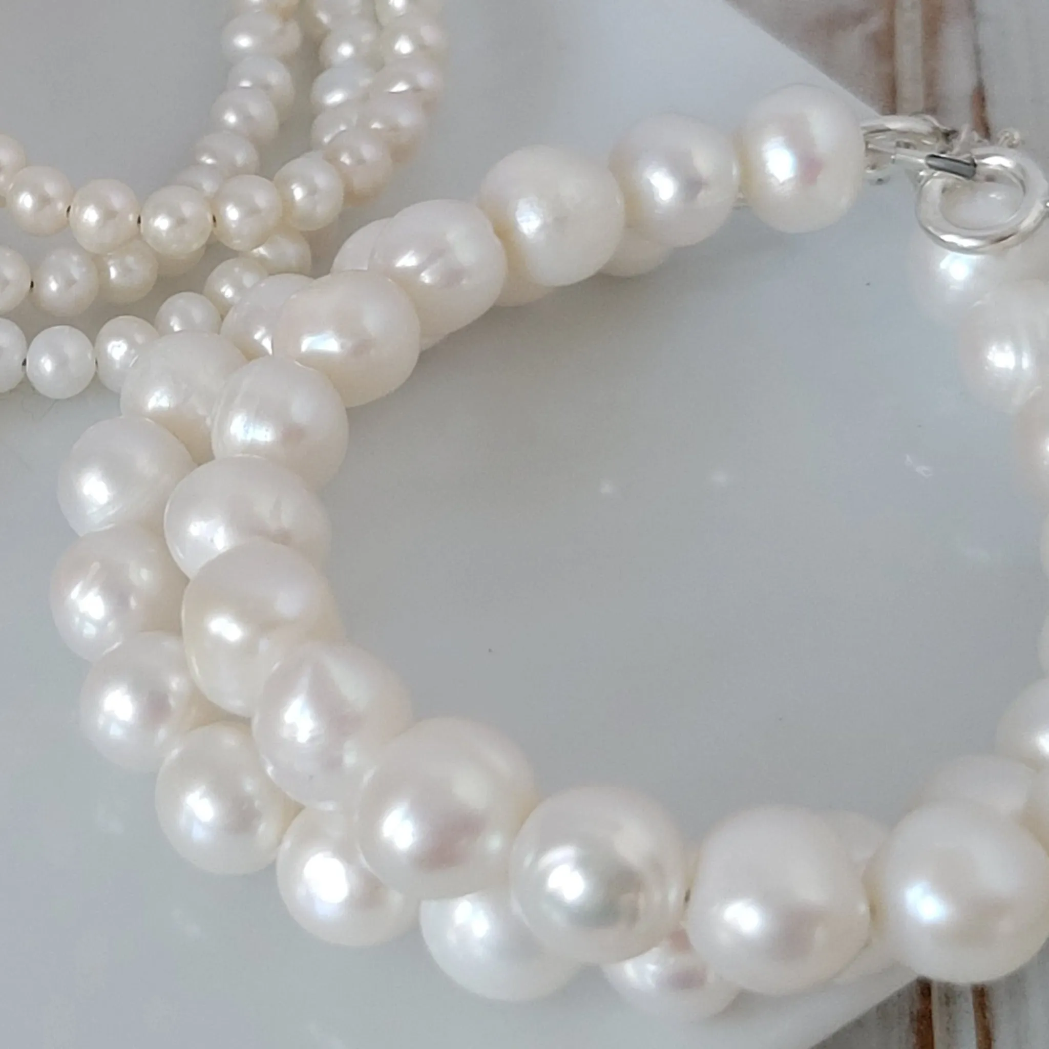 Large Freshwater Pearl Layering Bracelet - 8-10mm
