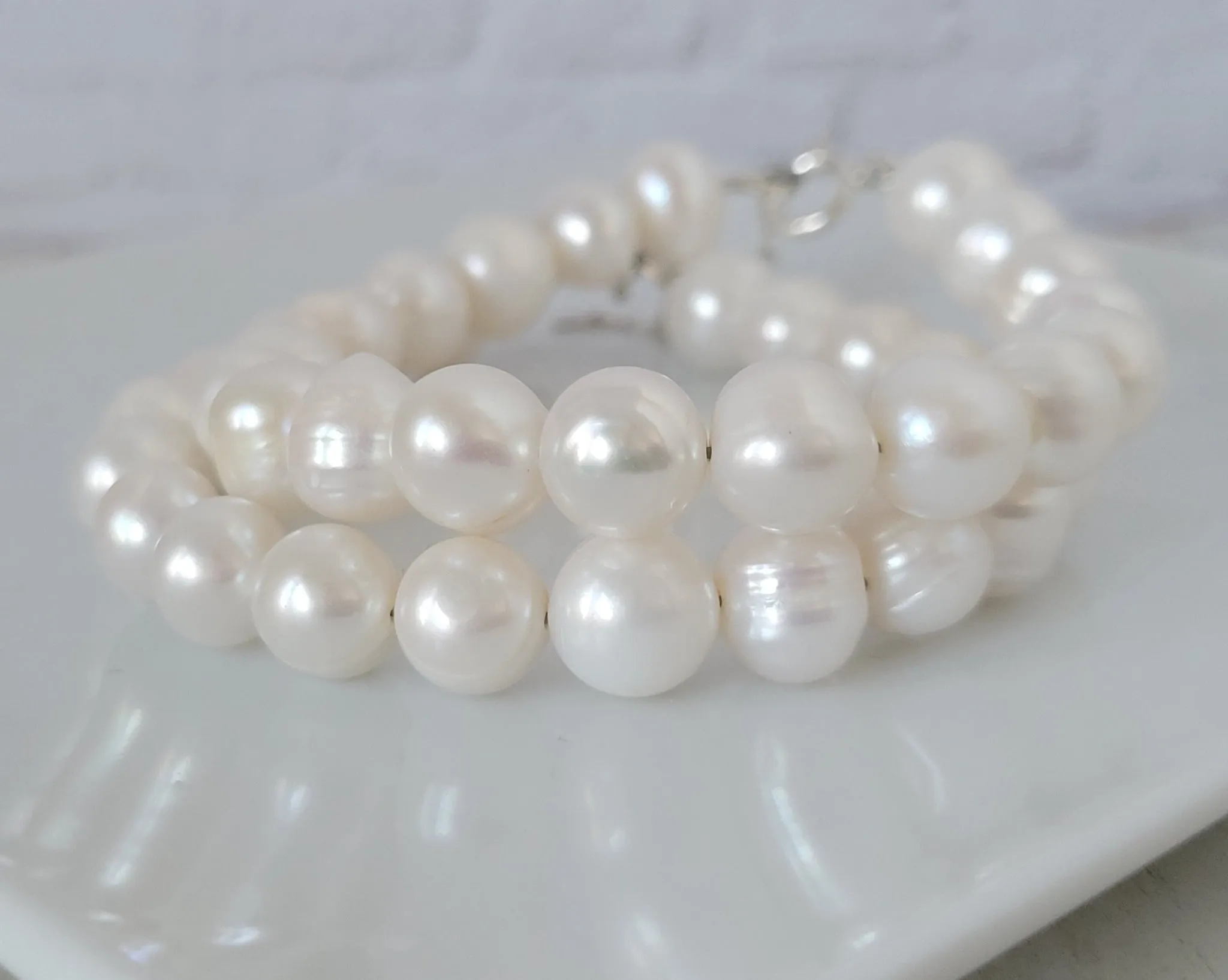 Large Freshwater Pearl Layering Bracelet - 8-10mm