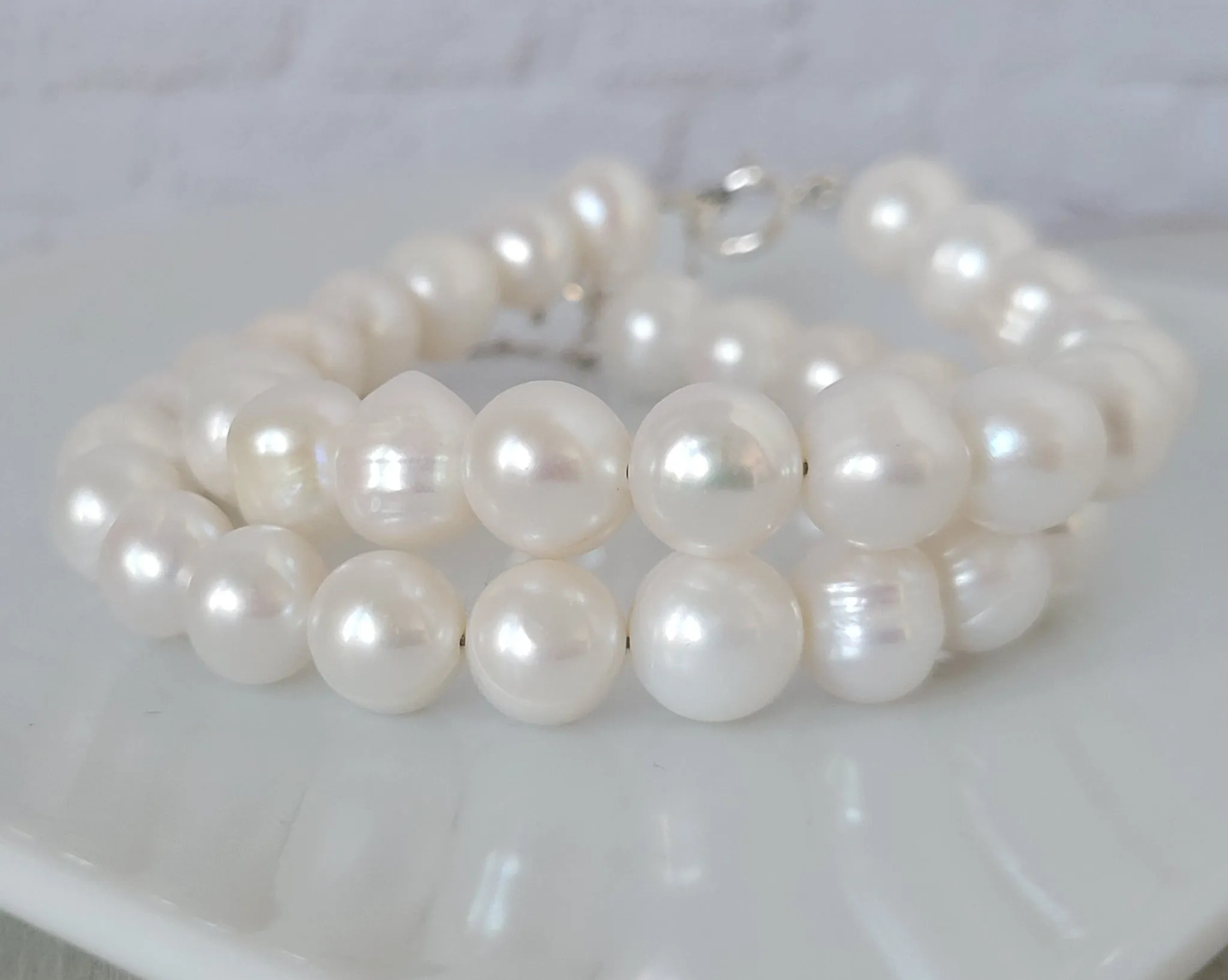Large Freshwater Pearl Layering Bracelet - 8-10mm