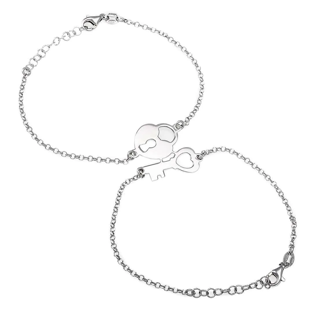 Lock & Key Silver Bracelet