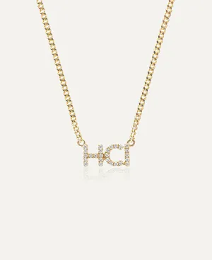 Lottie Custom Diamond Nameplate Chain Necklace