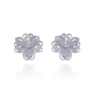 LOTUS SILVER STUD EARRINGS FILIGREE