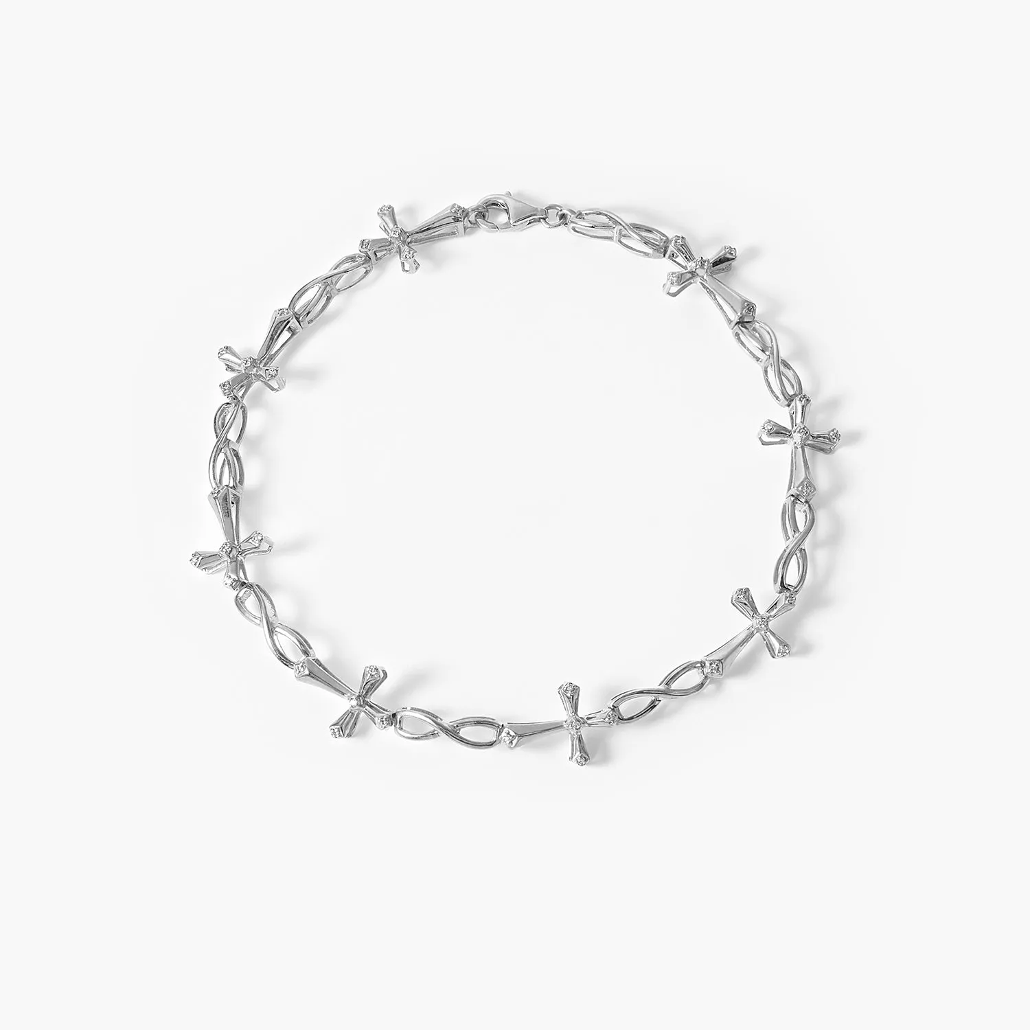 Maltese 14K Gold Passion Cross Charm Bracelet with Diamonds