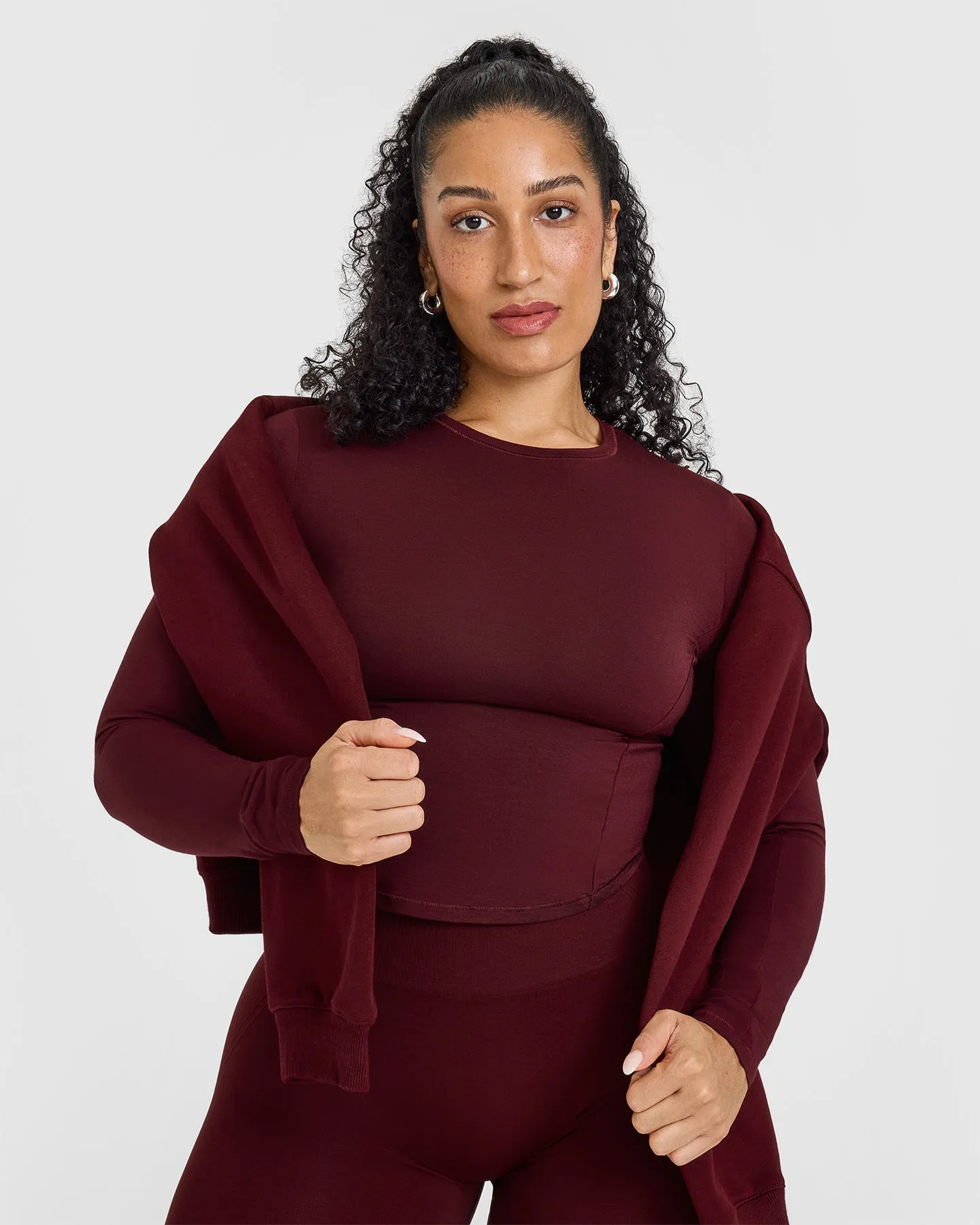Mellow Soft Mid Long Sleeve Top | Rosewood