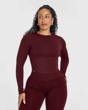 Mellow Soft Mid Long Sleeve Top | Rosewood