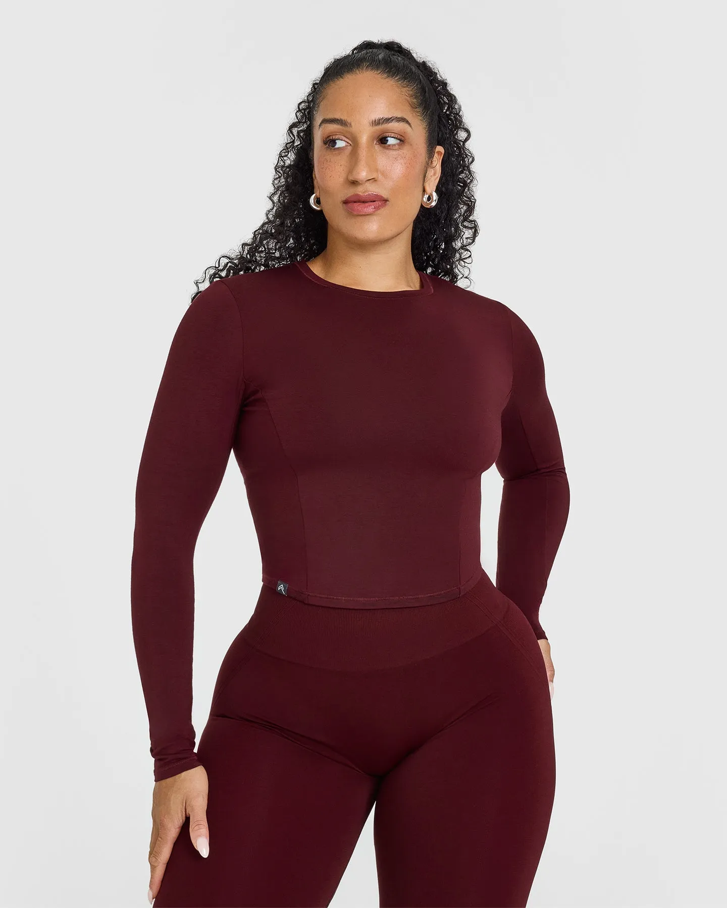 Mellow Soft Mid Long Sleeve Top | Rosewood