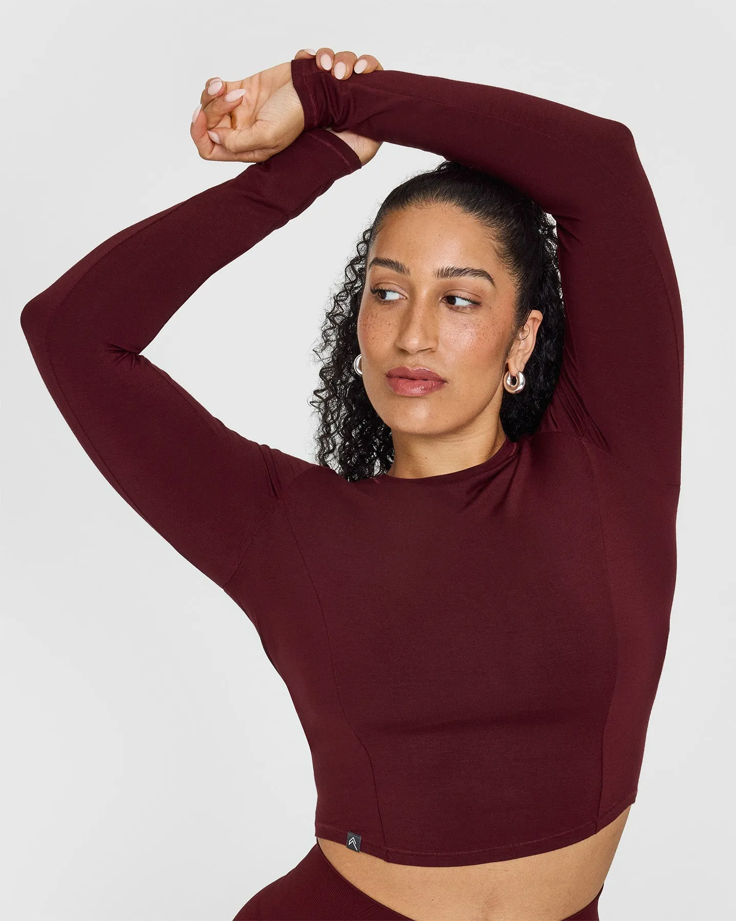 Mellow Soft Mid Long Sleeve Top | Rosewood