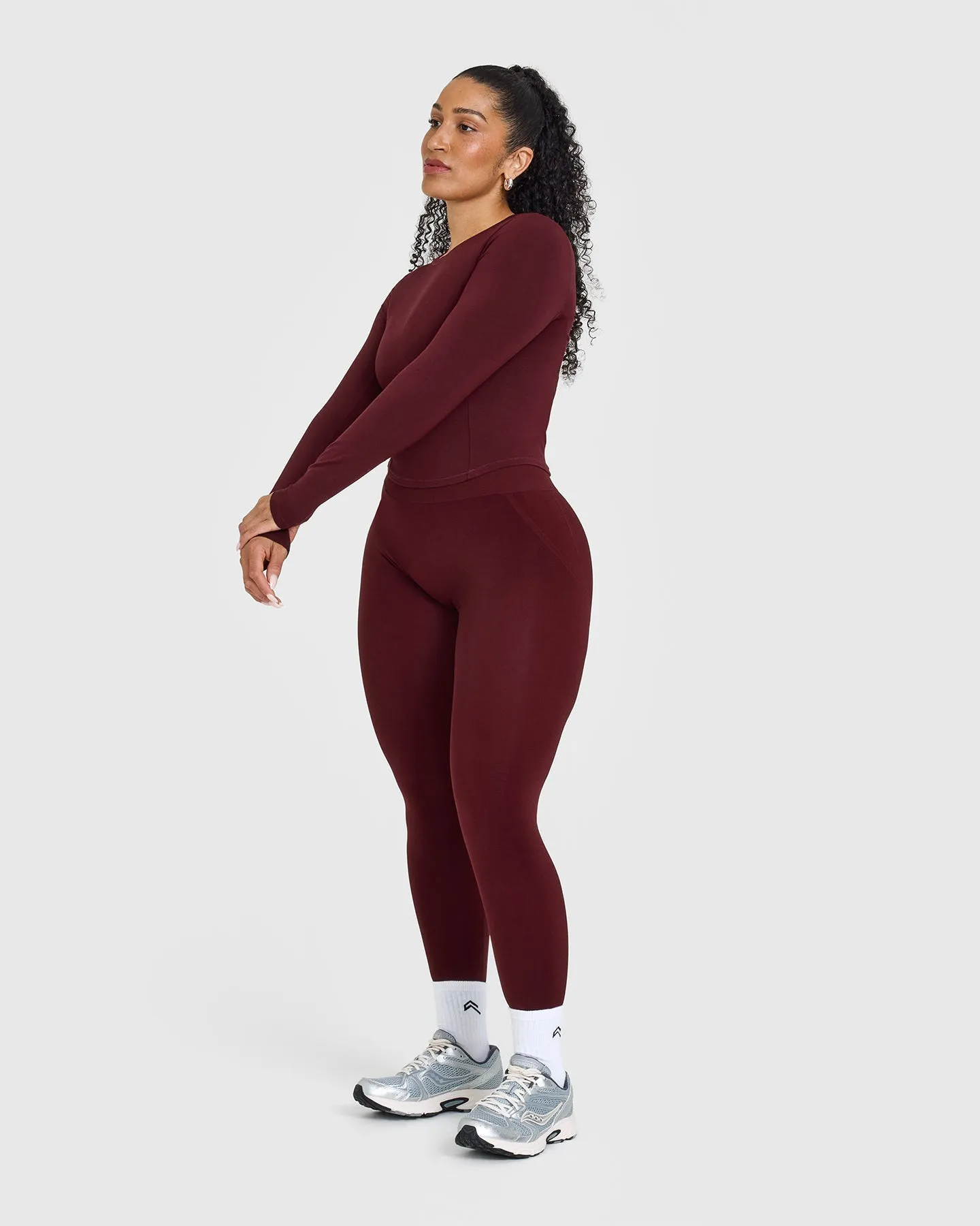Mellow Soft Mid Long Sleeve Top | Rosewood