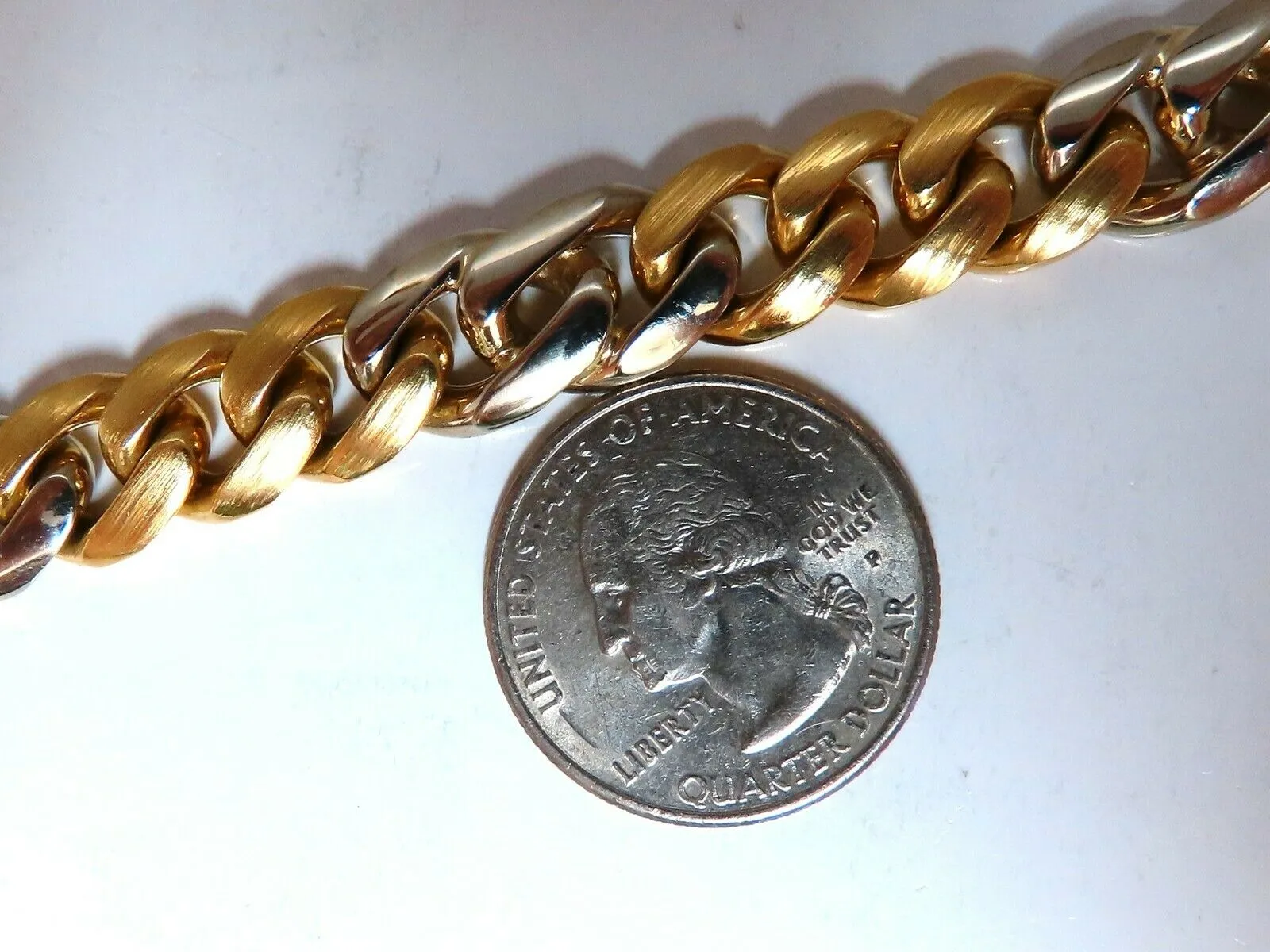 Miami Cuban Link Bracelet 14 Karat Two Tone