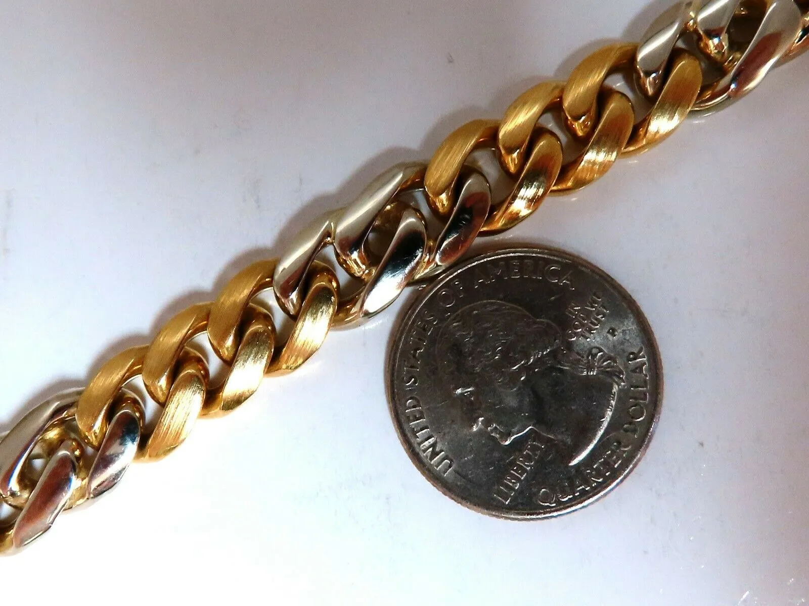 Miami Cuban Link Bracelet 14 Karat Two Tone
