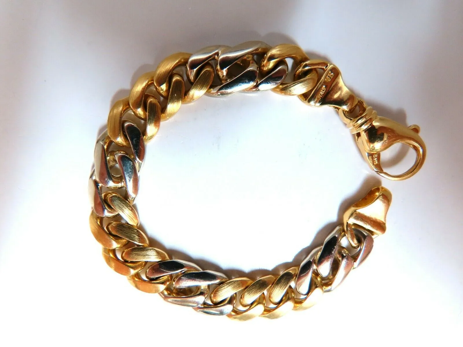 Miami Cuban Link Bracelet 14 Karat Two Tone