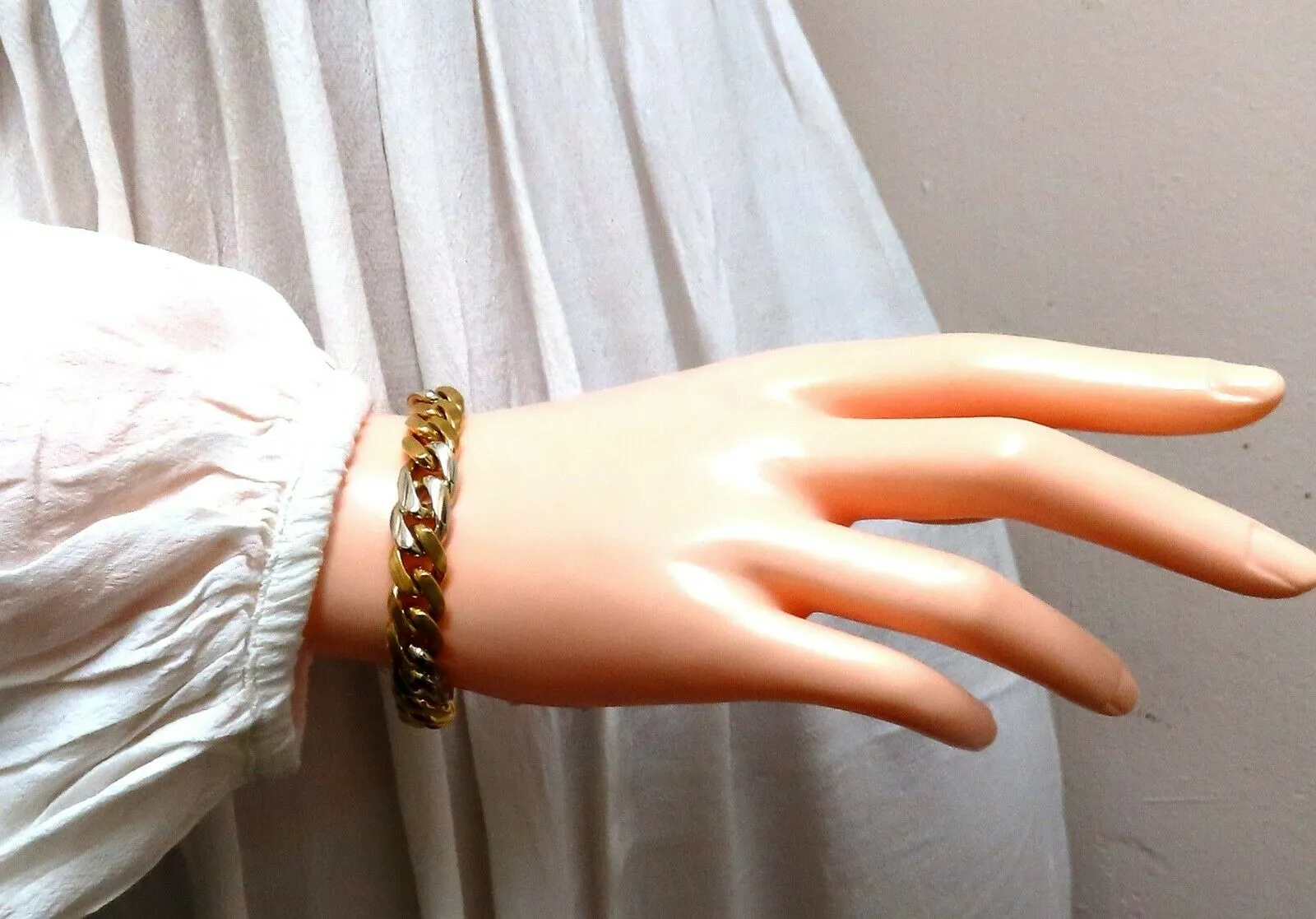 Miami Cuban Link Bracelet 14 Karat Two Tone
