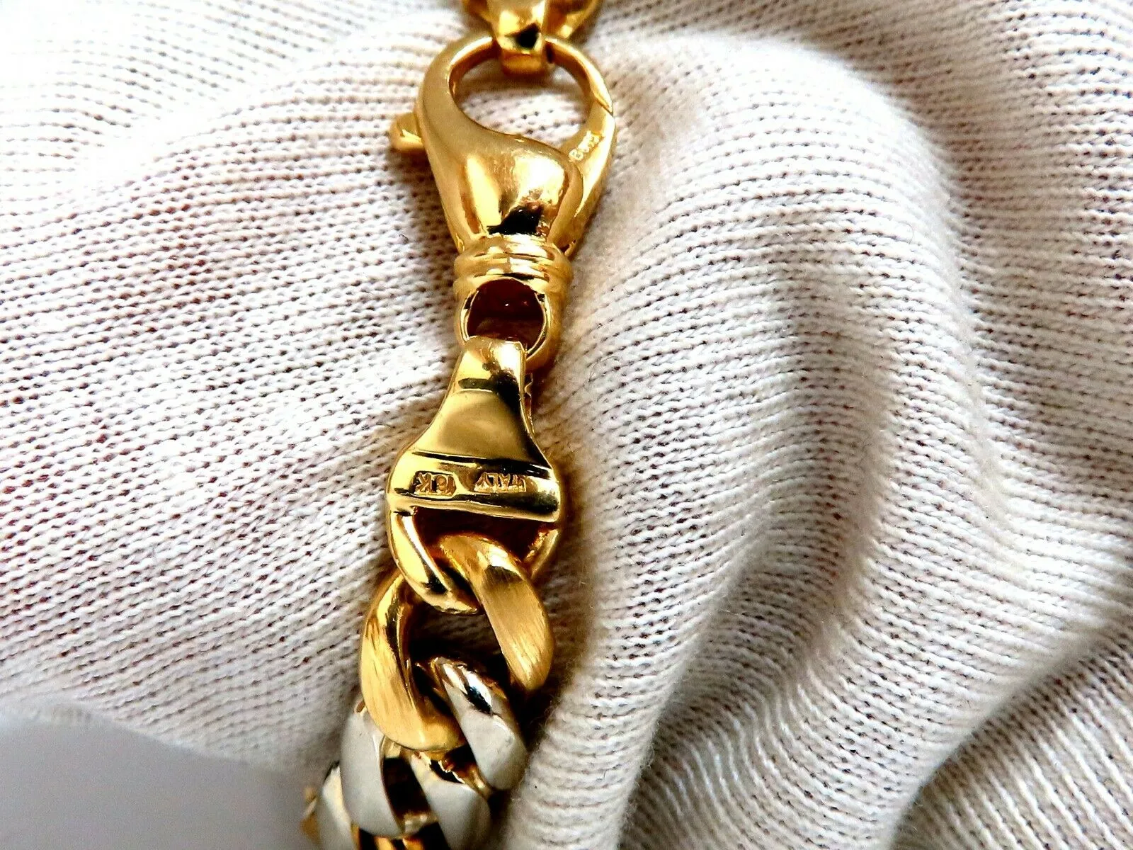 Miami Cuban Link Bracelet 14 Karat Two Tone