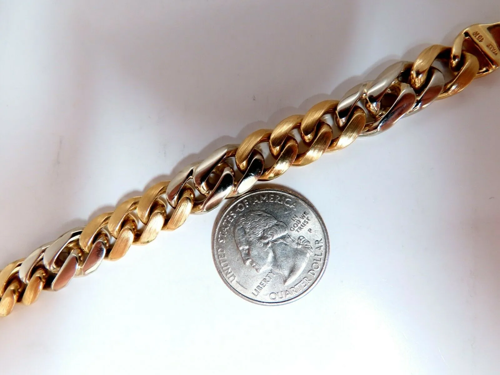Miami Cuban Link Bracelet 14 Karat Two Tone