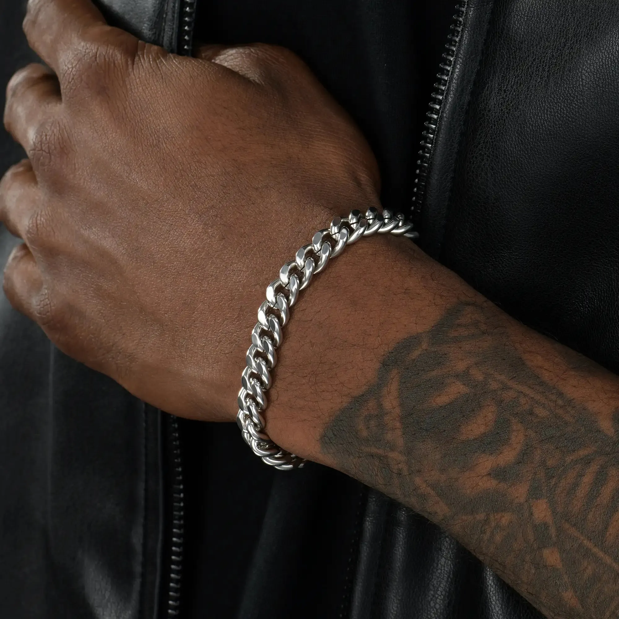 Miami Micro Cuban Curb Bracelet - White Gold