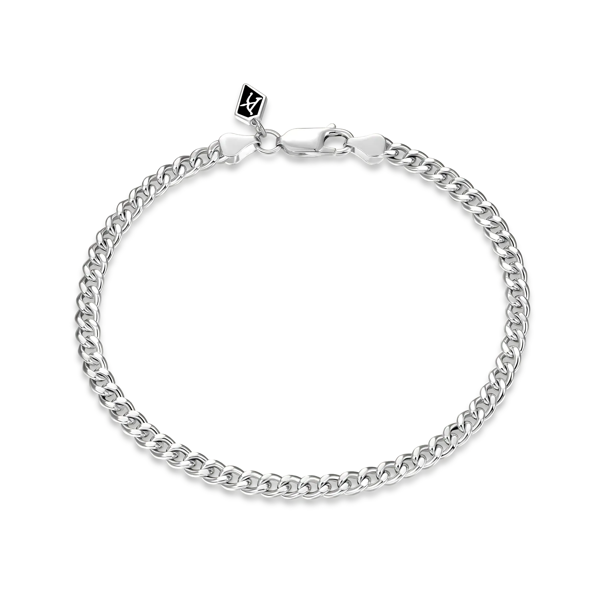 Miami Micro Cuban Curb Bracelet - White Gold