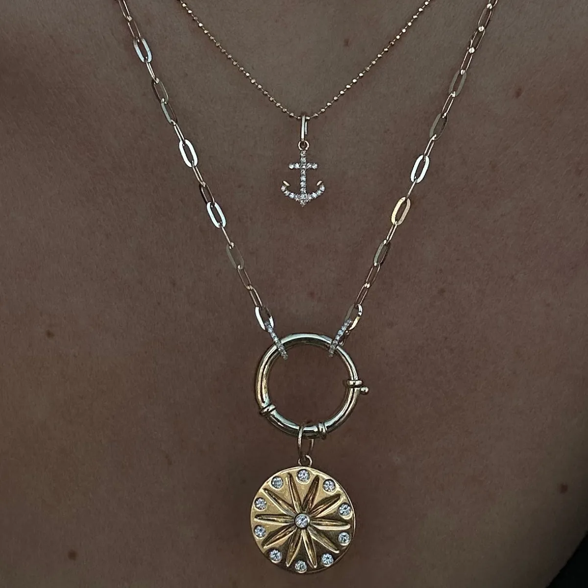 Mini Diamond Anchor Charm   Enhancer